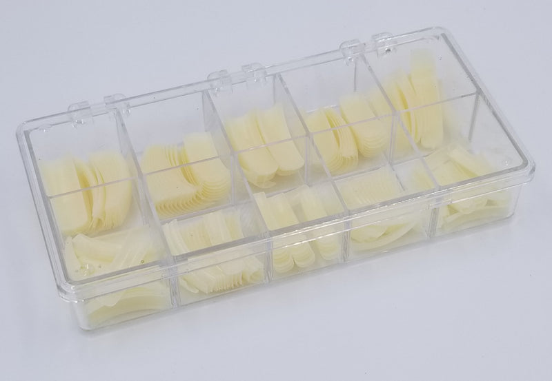 200pc natural curved nail tips with case