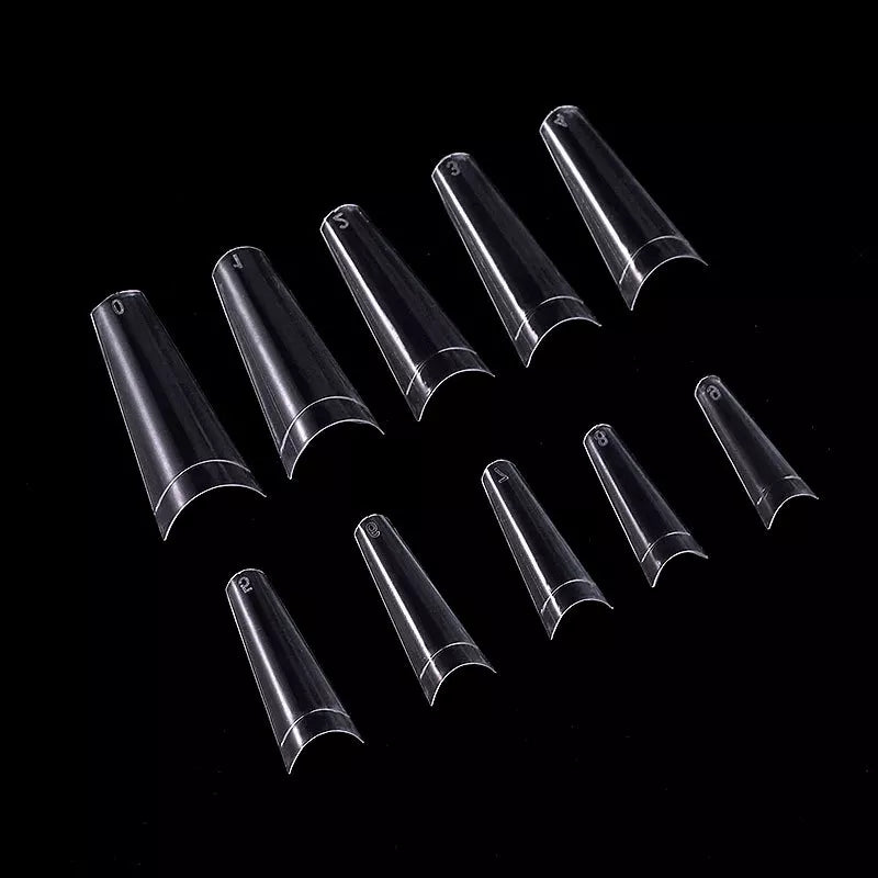 Clear Coffin Shaped Nail Tips - 500 Count