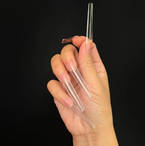 XXxL Square no C-curve clear nail tips